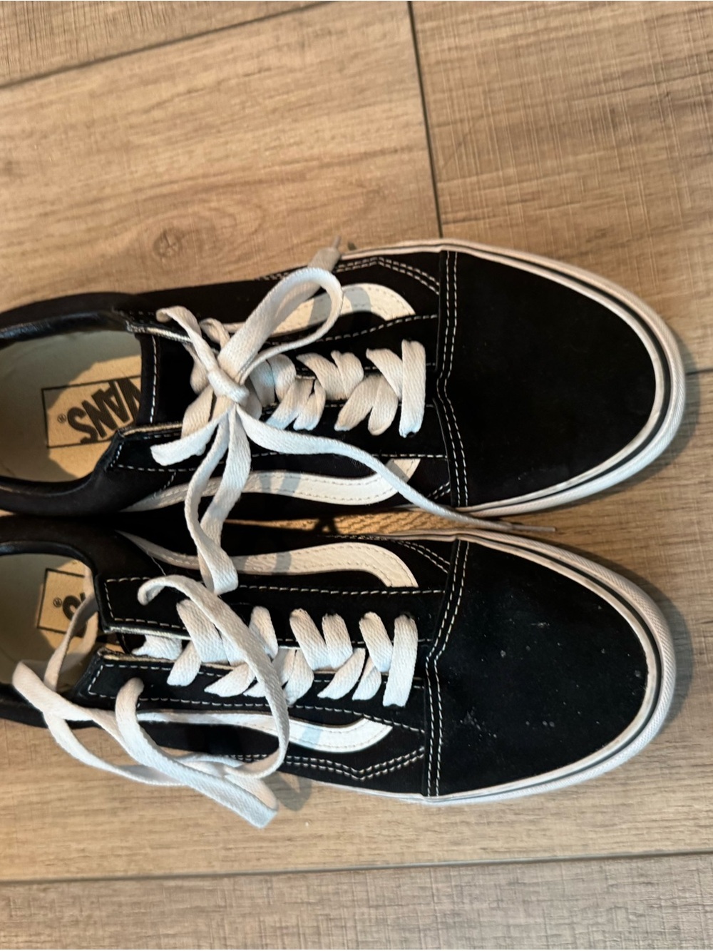Vans Black and White Low-Top Skate Sneakers